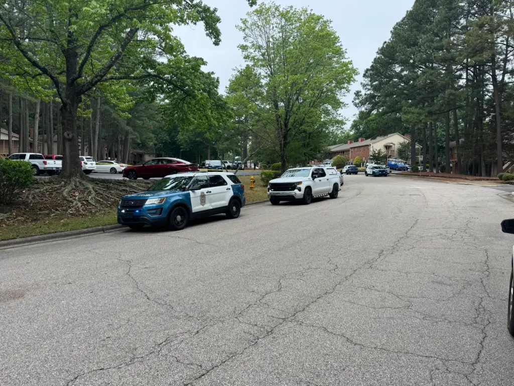 The Raleigh Police Department is investigating a shooting that happened at an apartment complex on Dansey Drive. (Michael Barnard)