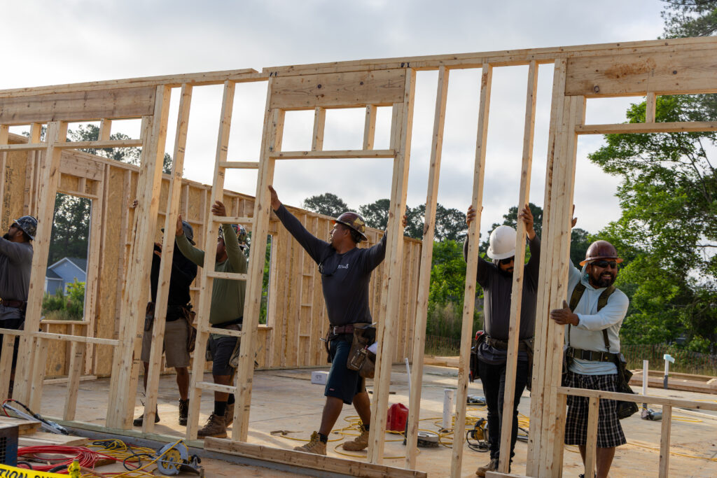 According to Habitat Greater Raleigh, the affordable housing nonprofit and 10 for-profit home builders have partnered with subcontractors and other industry leaders to build the six homes in the Hope Grove neighborhood, a 150-acre property on 1504 Creech Road. (Habitat for Humanity Greater Raleigh)