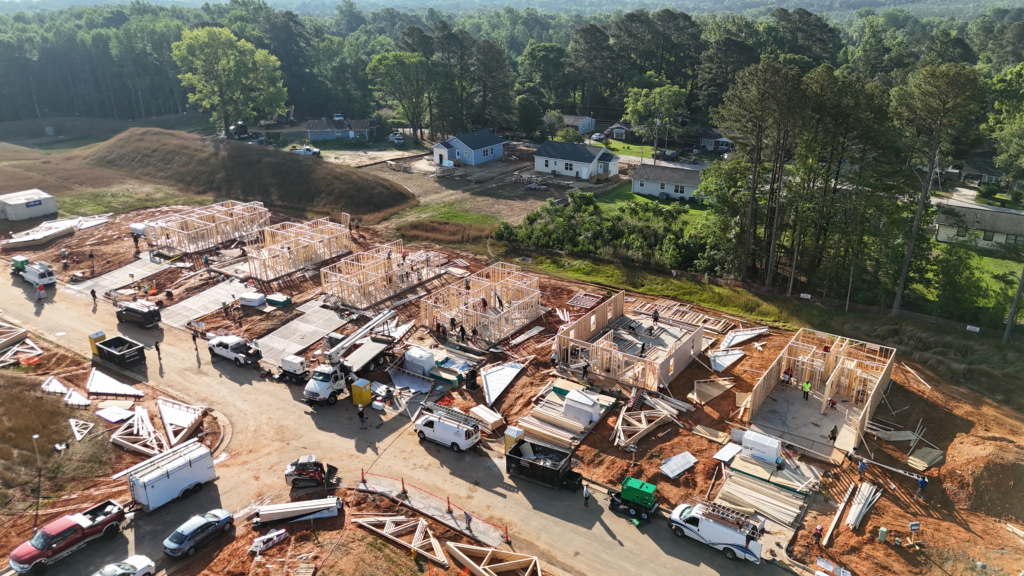 According to Habitat Greater Raleigh, the affordable housing nonprofit and 10 for-profit home builders have partnered with subcontractors and other industry leaders to build the six homes in the Hope Grove neighborhood, a 150-acre property on 1504 Creech Road. (Habitat for Humanity Greater Raleigh)