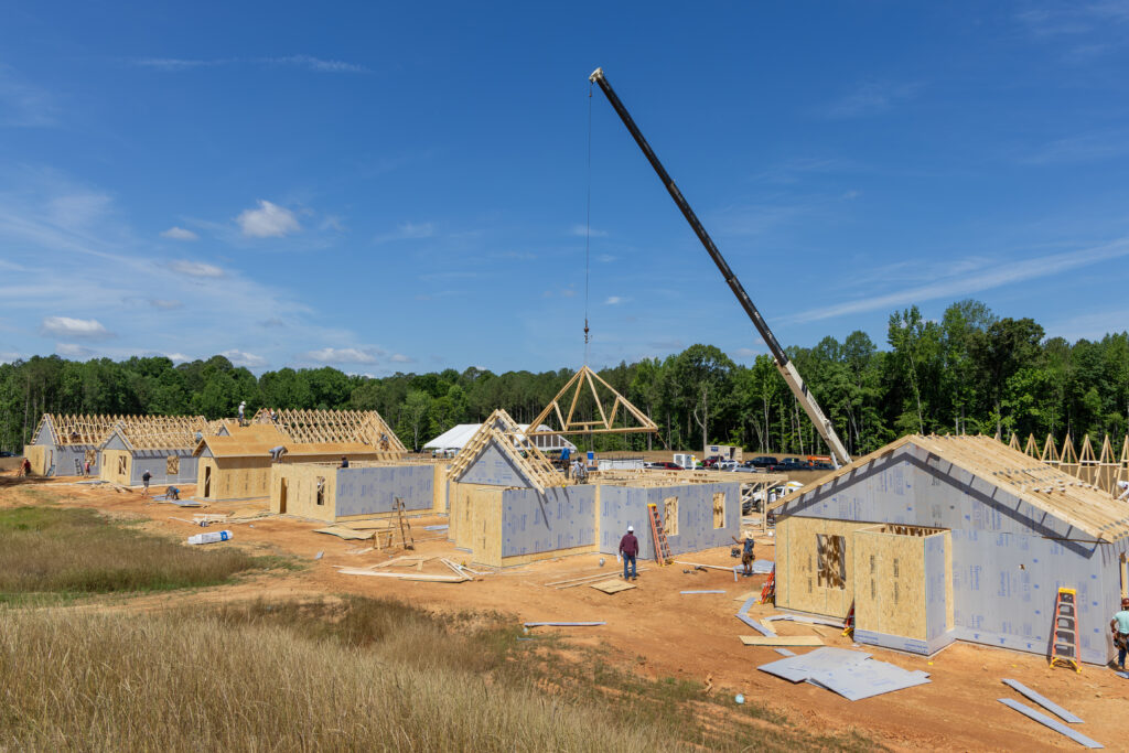 According to Habitat Greater Raleigh, the affordable housing nonprofit and 10 for-profit home builders have partnered with subcontractors and other industry leaders to build the six homes in the Hope Grove neighborhood, a 150-acre property on 1504 Creech Road. (Habitat for Humanity Greater Raleigh)