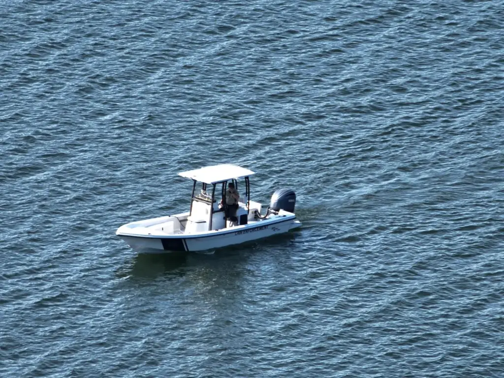 Search and rescue team look for missing boater in Roanoke Rapids Lake (Photo courtesy of Gaston Fire and Rescue)