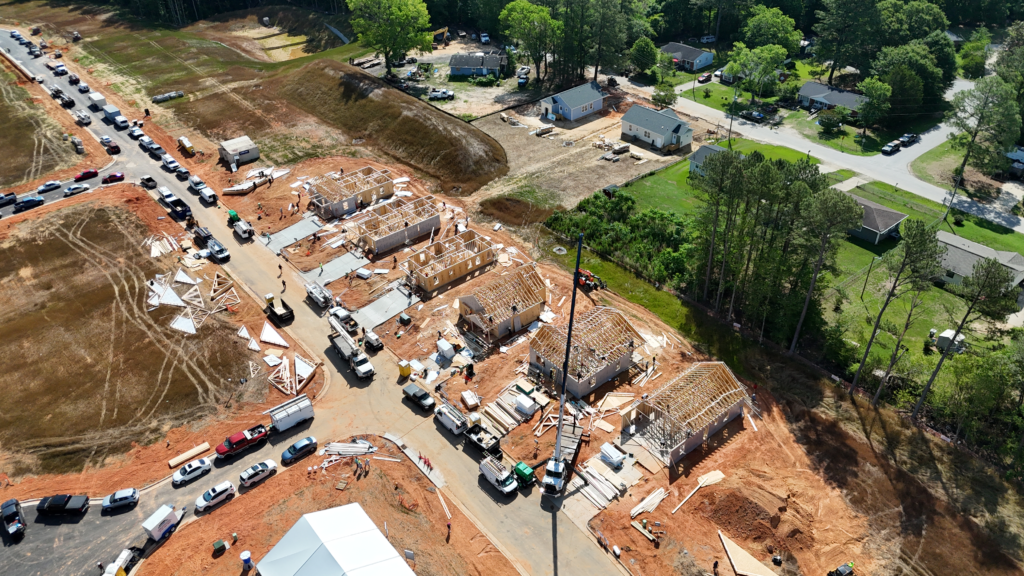 According to Habitat Greater Raleigh, the affordable housing nonprofit and 10 for-profit home builders have partnered with subcontractors and other industry leaders to build the six homes in the Hope Grove neighborhood, a 150-acre property on 1504 Creech Road. (Habitat for Humanity Greater Raleigh)