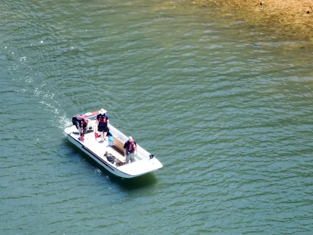 Search and rescue team look for missing boater in Roanoke Rapids Lake (Photo courtesy of Gaston Fire and Rescue)