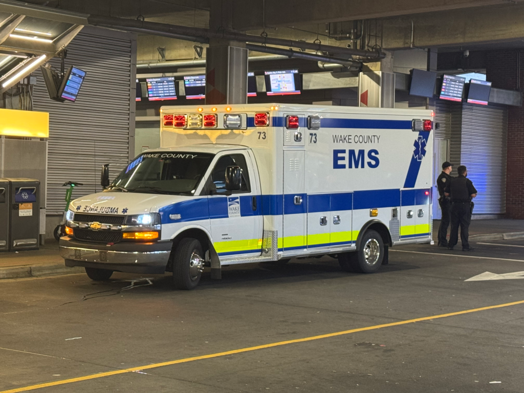 Assault investigation underway on Memorial Day in downtown Raleigh at the Moore Square bus station (Cole Sams/CBS 17)