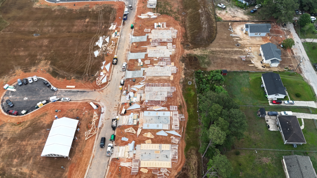 According to Habitat Greater Raleigh, the affordable housing nonprofit and 10 for-profit home builders have partnered with subcontractors and other industry leaders to build the six homes in the Hope Grove neighborhood, a 150-acre property on 1504 Creech Road. (Habitat for Humanity Greater Raleigh)