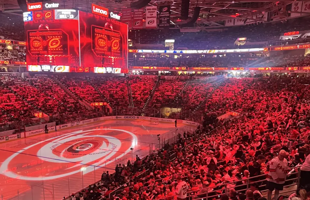 Inside the Lenovo Center during the Eastern Conference Final in Raleigh (CBS 17 Photo)