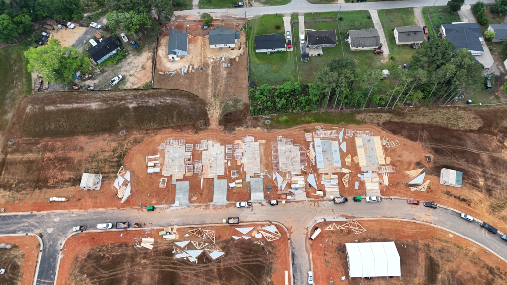 According to Habitat Greater Raleigh, the affordable housing nonprofit and 10 for-profit home builders have partnered with subcontractors and other industry leaders to build the six homes in the Hope Grove neighborhood, a 150-acre property on 1504 Creech Road. (Habitat for Humanity Greater Raleigh)