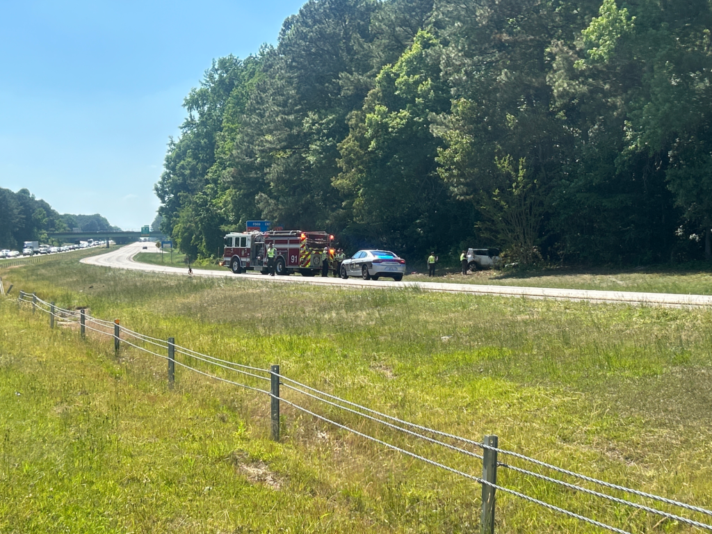 An investigation determined the vehicle went off the road to the left, then went off the road to the right and hit several trees, causing it to go on fire, according to NCSHP. (Haylee Kennedy/CBS 17)