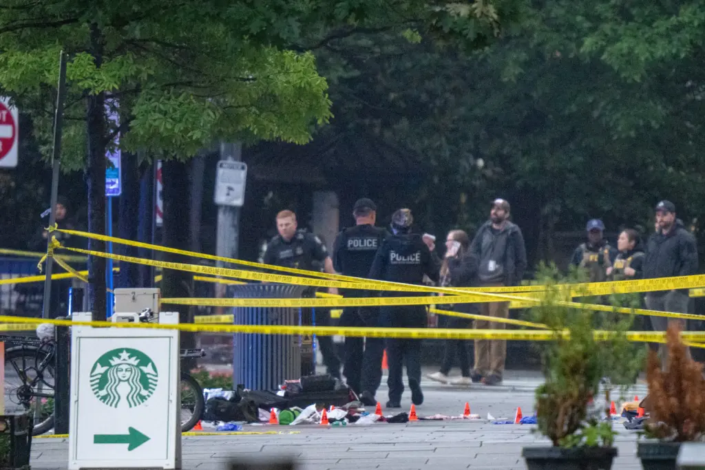 yellow police tape at White House shooting scene