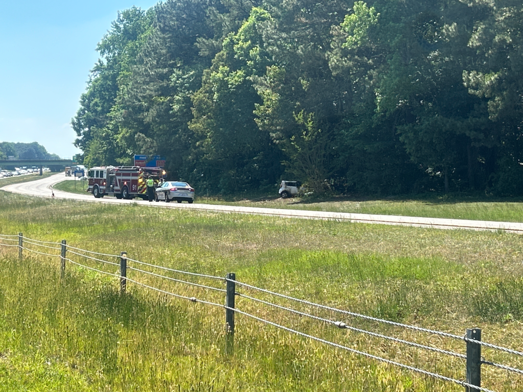 An investigation determined the vehicle went off the road to the left, then went off the road to the right and hit several trees, causing it to go on fire, according to NCSHP. (Haylee Kennedy/CBS 17)