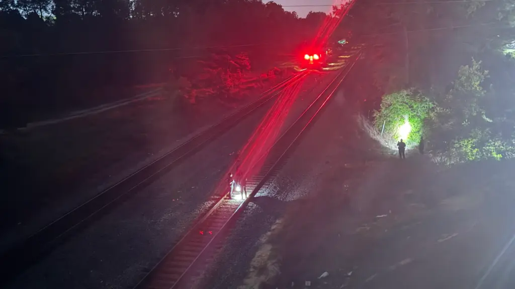 The Cumberland County Sheriff's Office is investigating after a person and dog were hit and killed by a train early Saturday morning. (Ray Duffy)