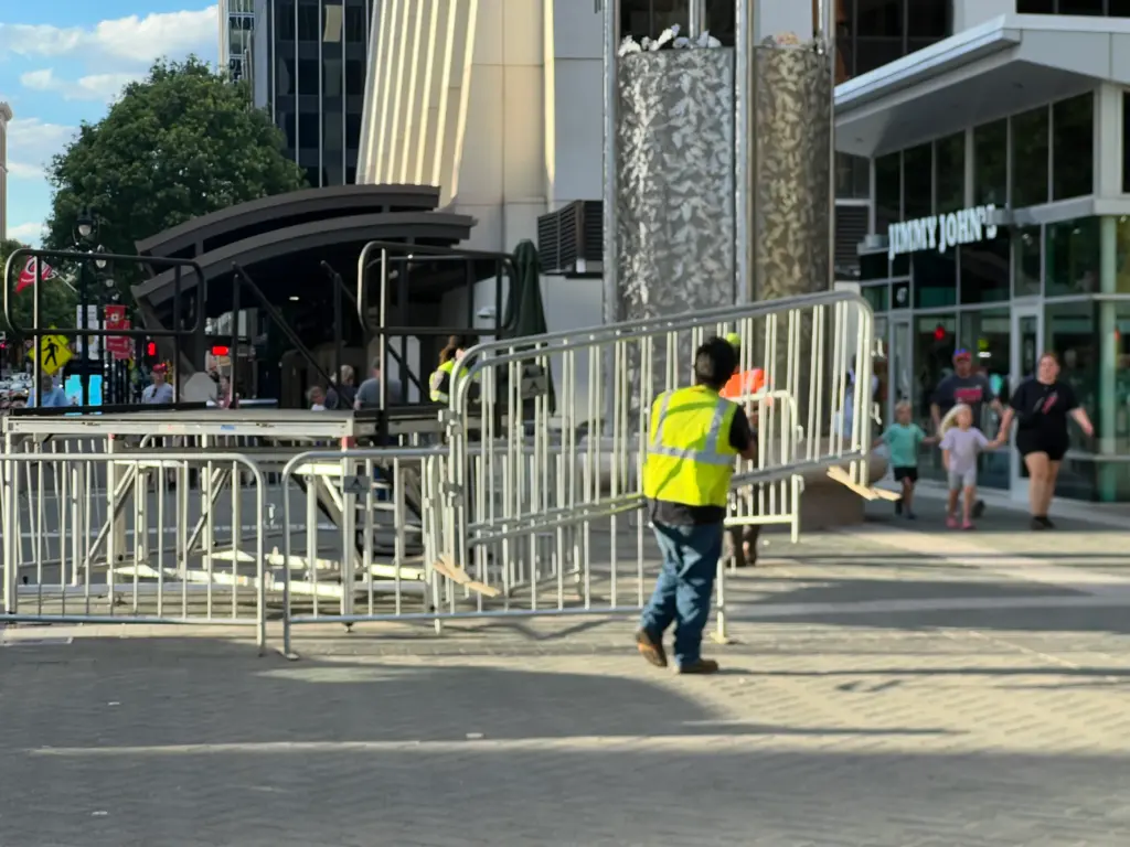 Streets are blocked off to traffic ahead of the Carolina Hurricanes' Stanley Cup victory parade. (Greg Funderburg)