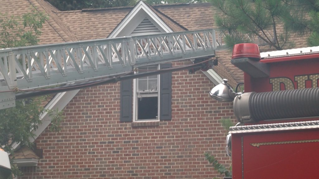 According to the Durham Fire Department, emergency personnel responded around 9:20 a.m. to a house fire in the 100 block of Carlion Drive. (Benjamin Bokun/CBS 17)