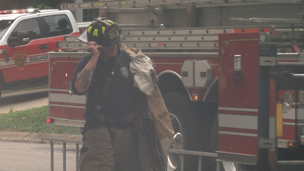 According to the Durham Fire Department, emergency personnel responded around 9:20 a.m. to a house fire in the 100 block of Carlion Drive. (Benjamin Bokun/CBS 17)