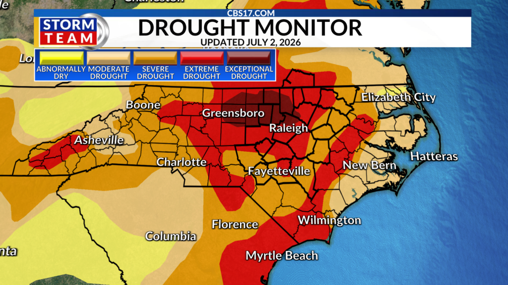 There have been some improvements to the drought in North Carolina, but not as much as we would like.