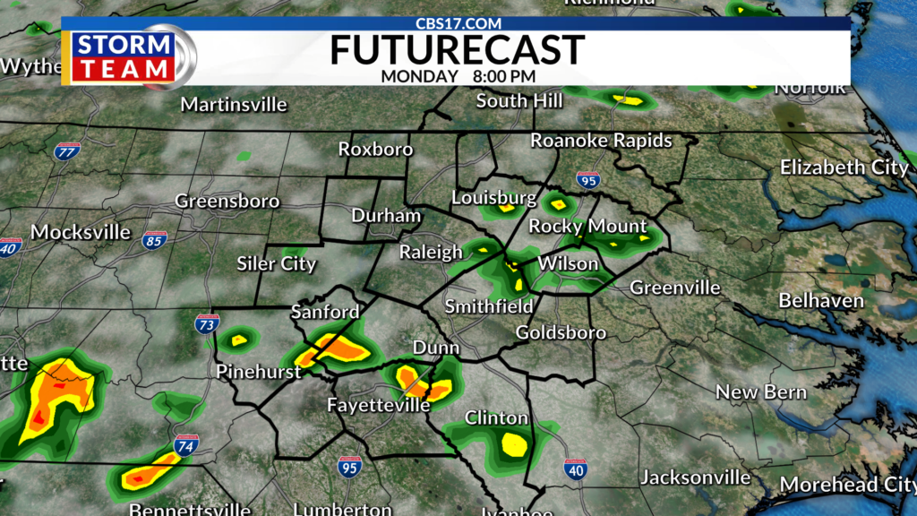 We will finally see more rain across central North Carolina this week as the strong heat dome finally breaks down.