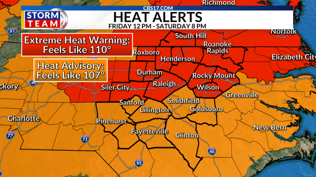 This weekend could be the hottest Fourth of July on record for central North Carolina and to make matters worse, the humidity will be high enough to create a heat index up to near 110°!
