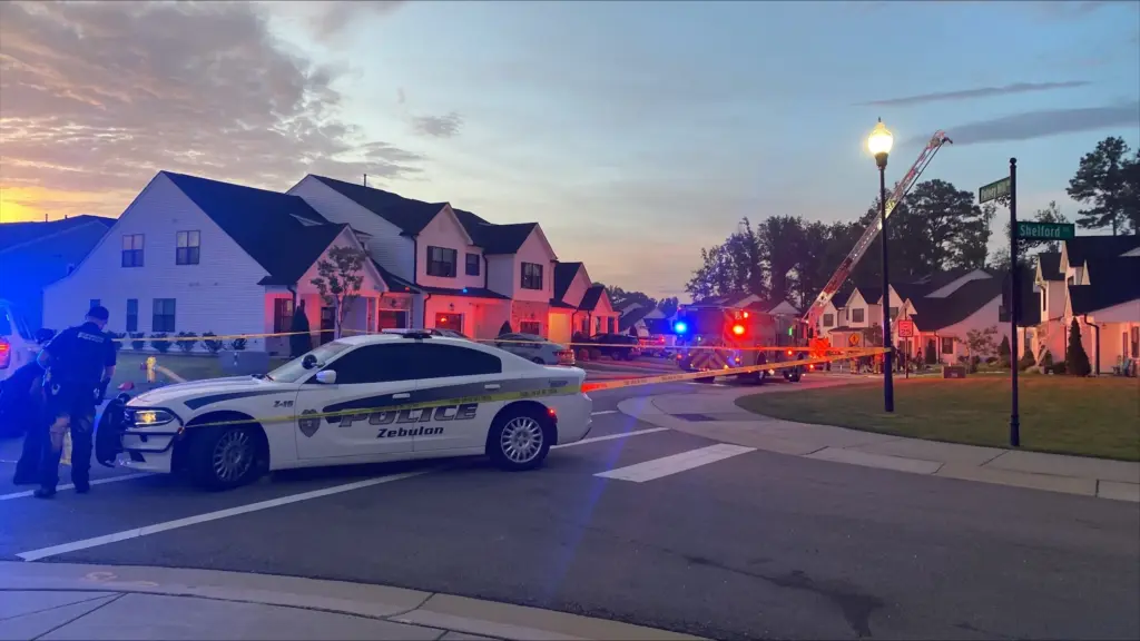 The incident was reported by the Zebulon Fire Department just after 5:30 a.m. at a townhome in the 700 block of Putney Hill Road. (Judith Retana/CBS 17)
