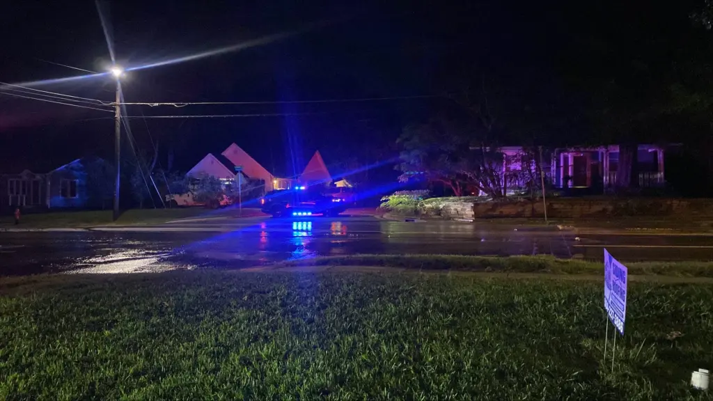 A CBS 17 team was at the scene of the water main break in the 2000 block of North Roxboro Street at around 5 a.m. (Judith Retana/CBS 17)