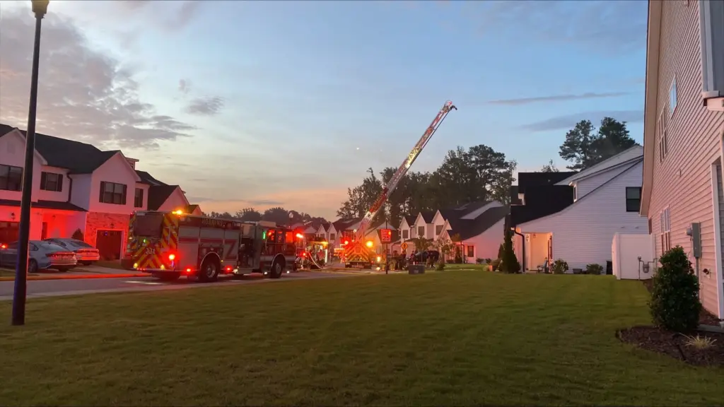 The incident was reported by the Zebulon Fire Department just after 5:30 a.m. at a townhome in the 700 block of Putney Hill Road. (Judith Retana/CBS 17)