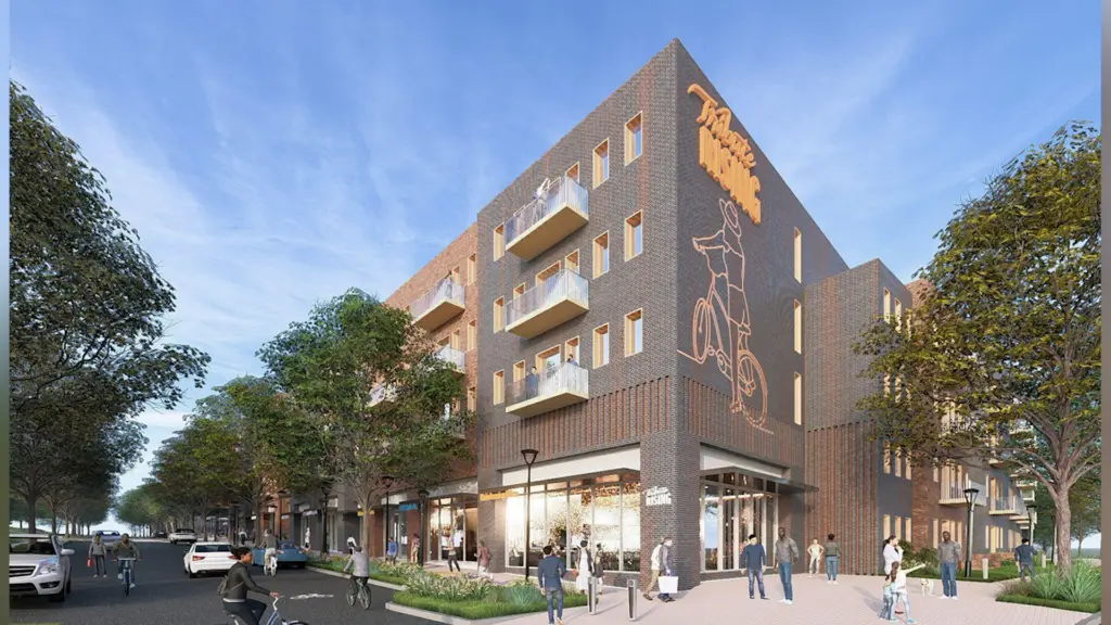 Developers plan to build more than 900 mixed-income apartments and townhomes right across the freeway near the Durham Bulls Athletic Park. (The Integral Group)
